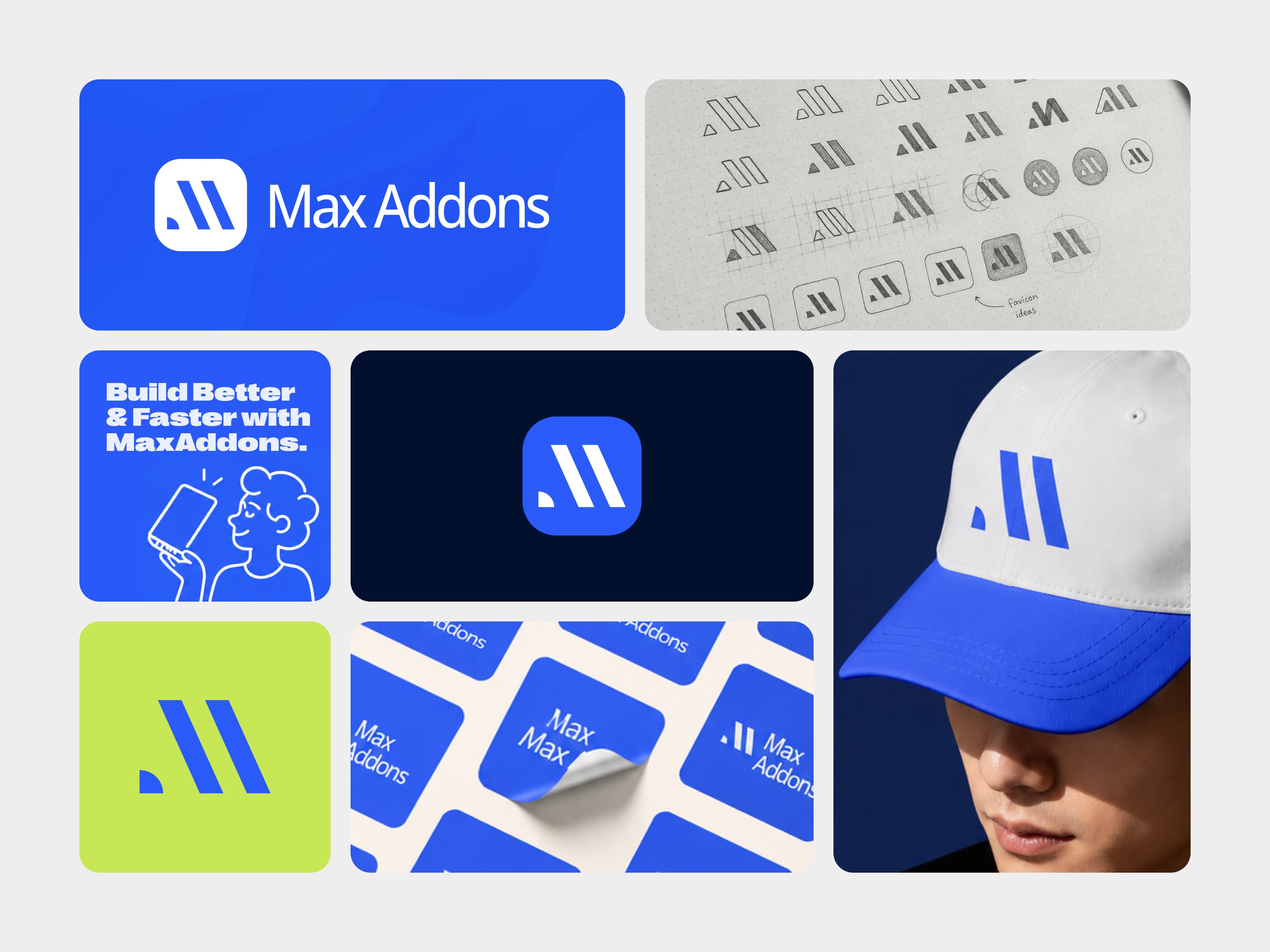 Max Addons logo and brand identity design by Mohit Panchal