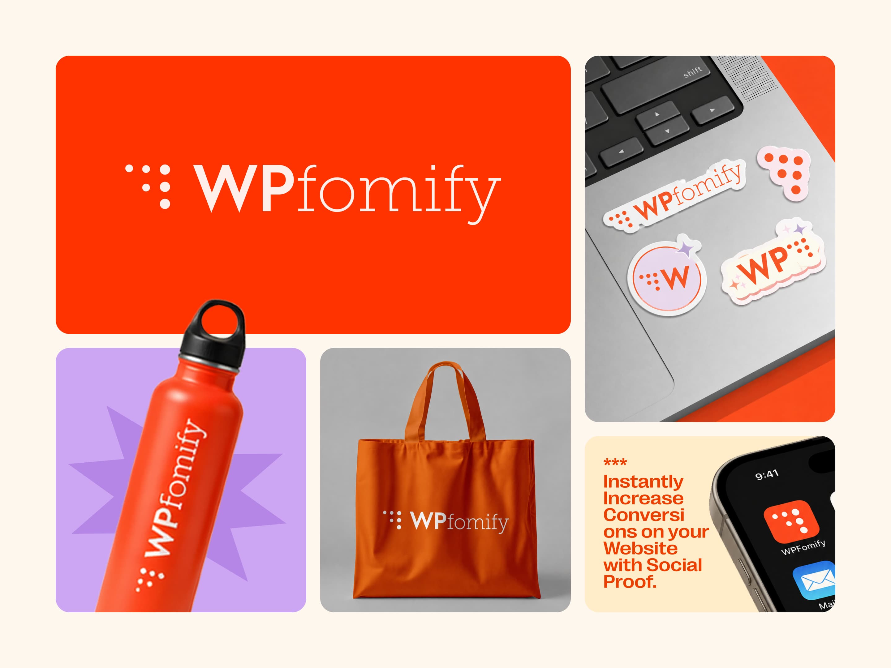 WPFomify logo and visual identity design by Mohit Panchal