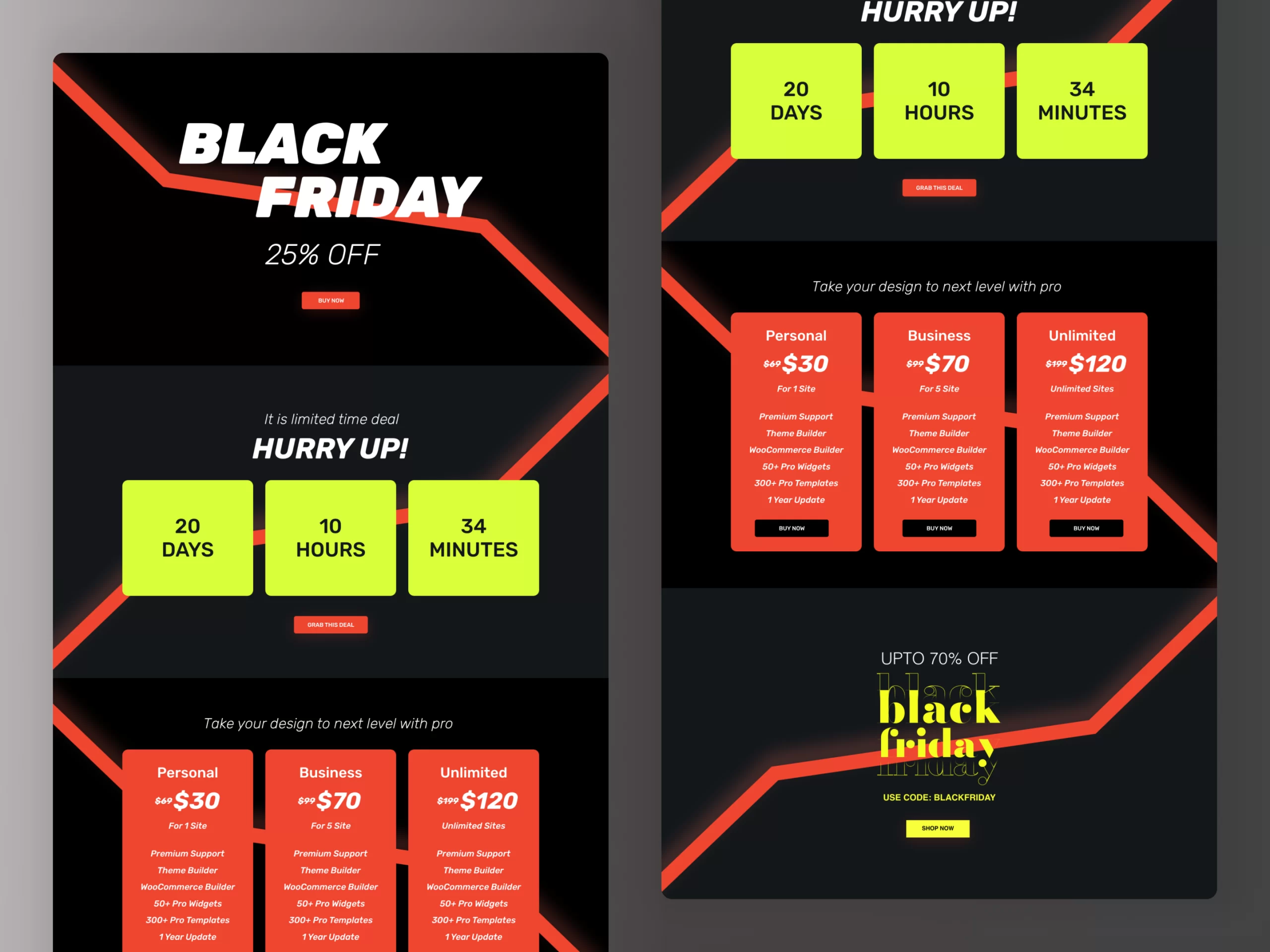 Black Friday campaign website and UI design