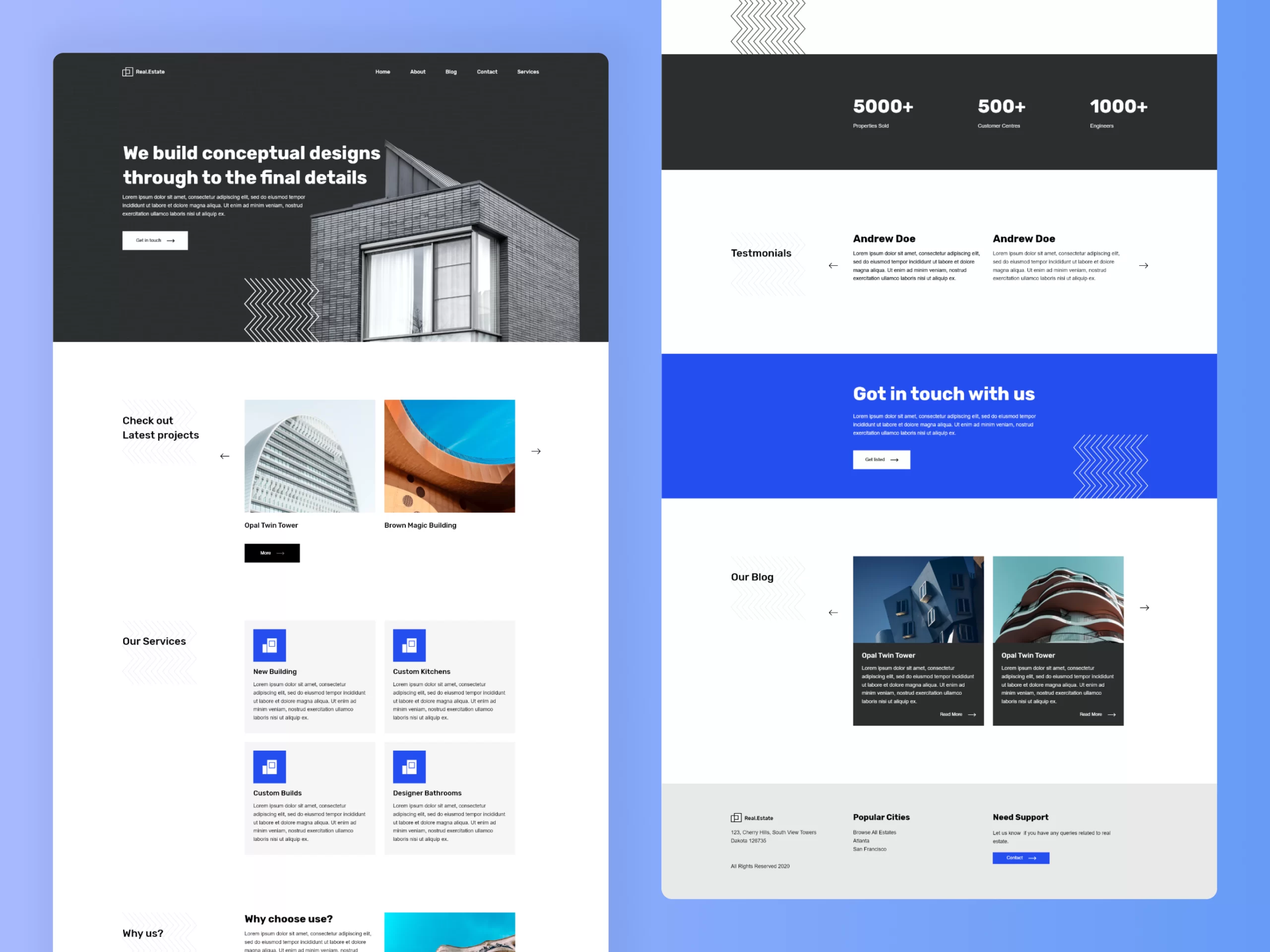 Builder website design and user interface project