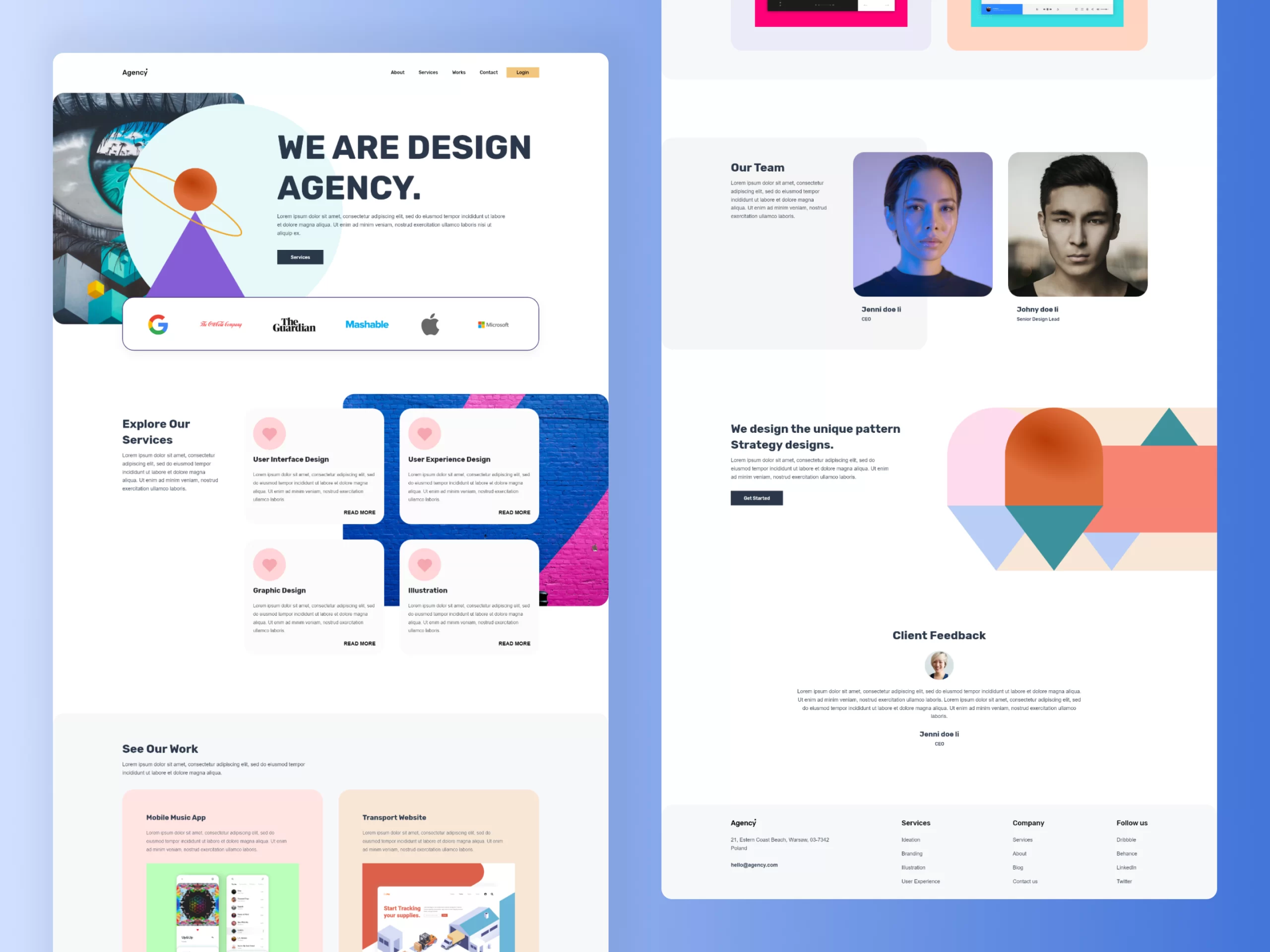Design agency website design project
