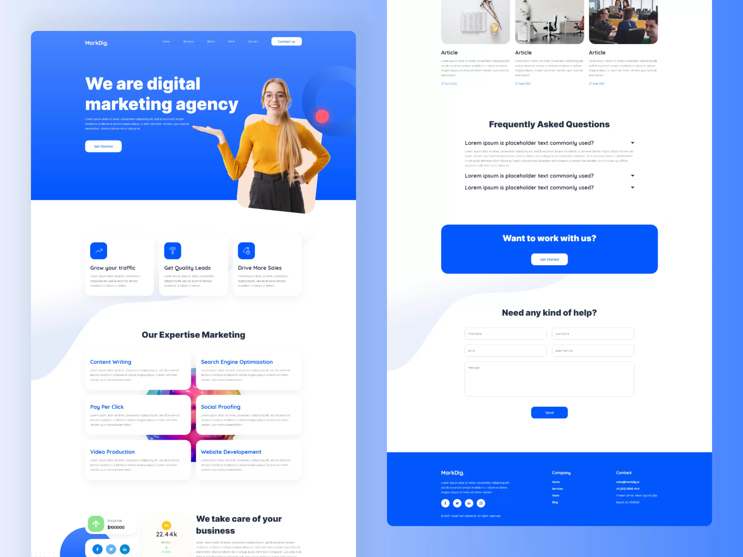Digital marketing website design project