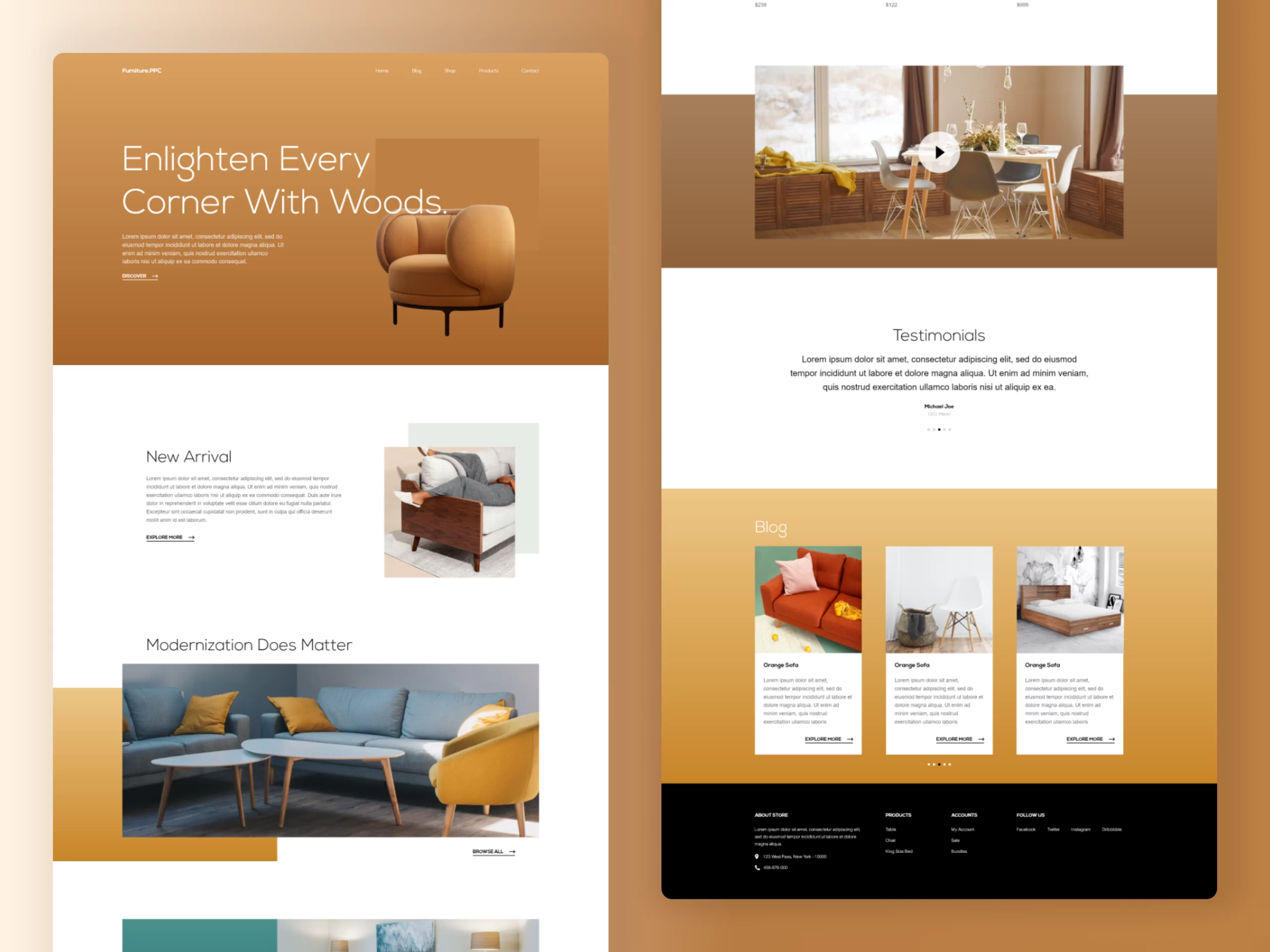 Furniture e-commerce website design project