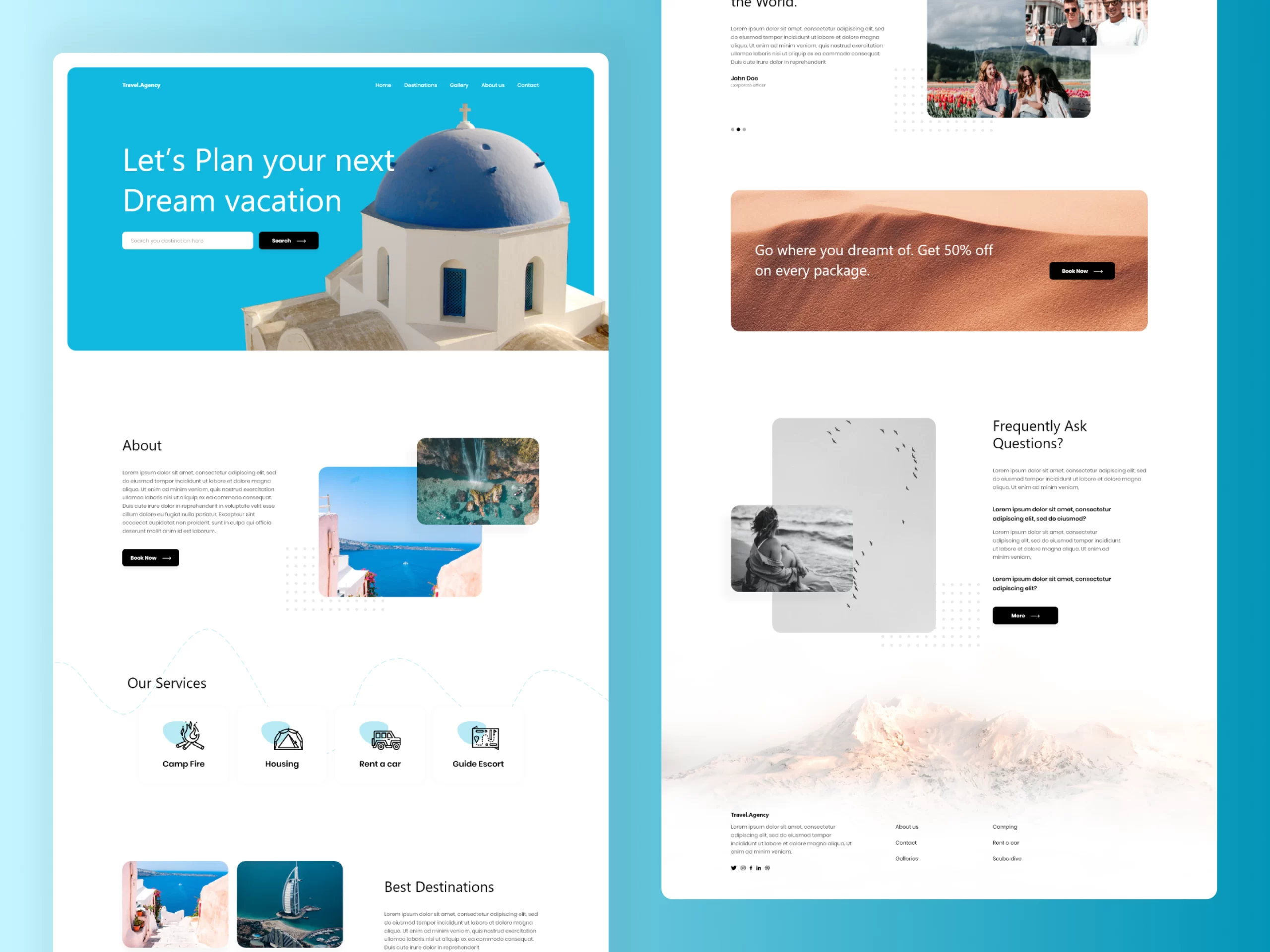 Travel website design template