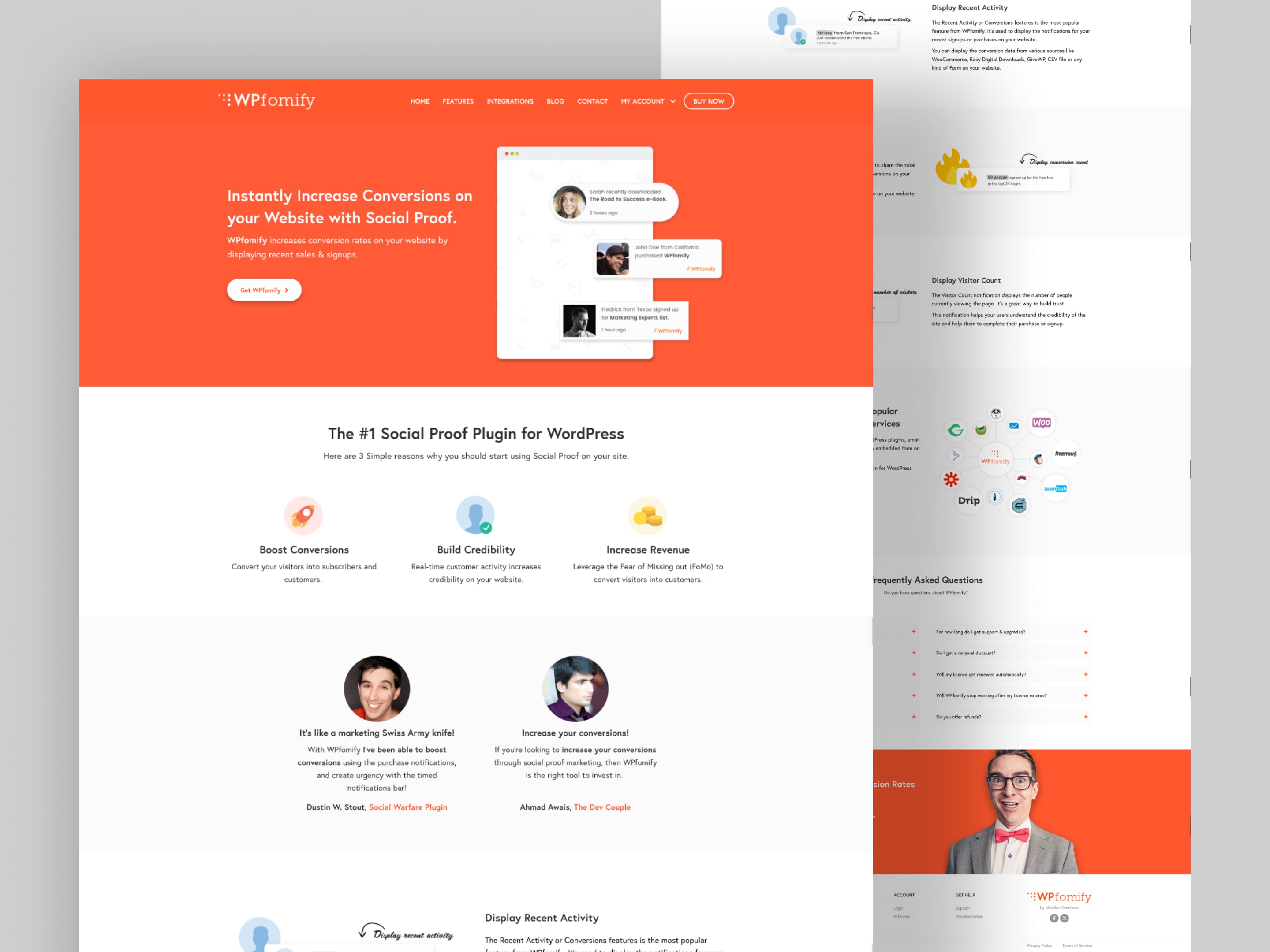 WPFomify website design